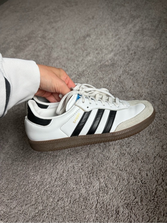 adidas Shoes - adidas Samba Leather Sneakers in White and Black with Gum Sole
